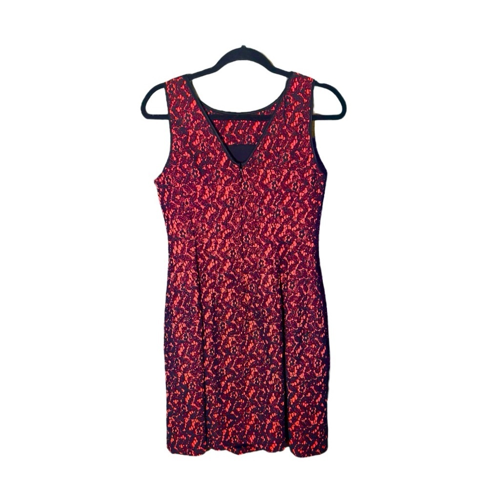 Aidan Mattox Formal Sleeveless Coral and Black Dress​​ - Picture 2 of 4
